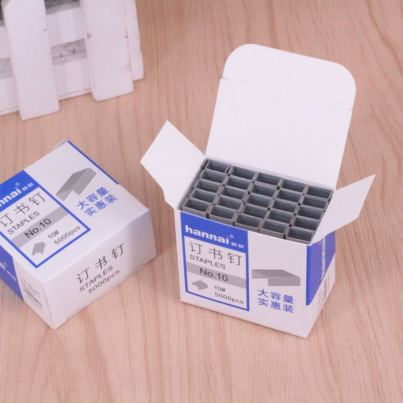 Скобы Han Nai №10, 10 штук # Скобы №10, мини-скобы, маленькие скобы, 5000 штук, длинная упаковка