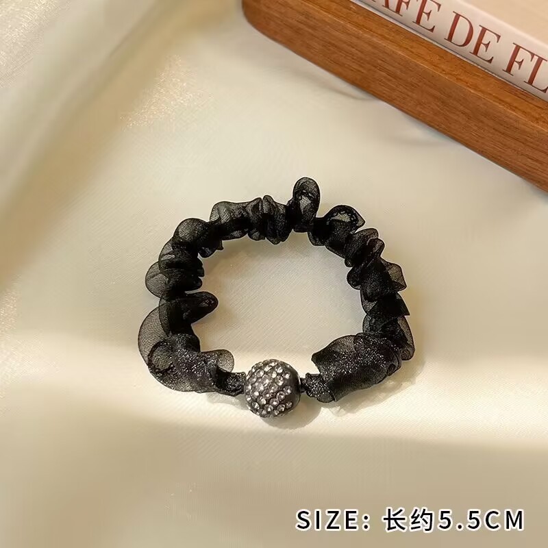 扎头绳网红头绳扎头发新款发绳洋气头花成人网纱褶皱发圈耐用发饰|undefined