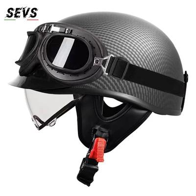 Motosiklet kaskı (dəbilqə) — helmet, electric vehicle helmet, Japanese-style - carbon-fiber-transparent-black-frame-mirror-m