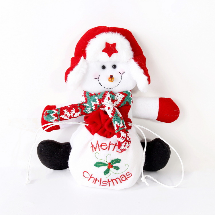 Nueva bolsa de regalo de dibujos animados de Navidad kindergarten niños bolsa de dulces Nochebuena muñeca de Navidad con cordón bolsa de manzana