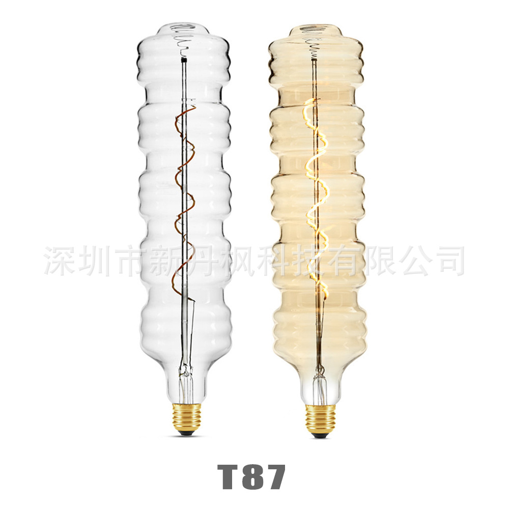 DIY大泡 4W 6W烟灰色茶色外壳照明装饰LED灯丝灯泡 玻璃 复古管泡