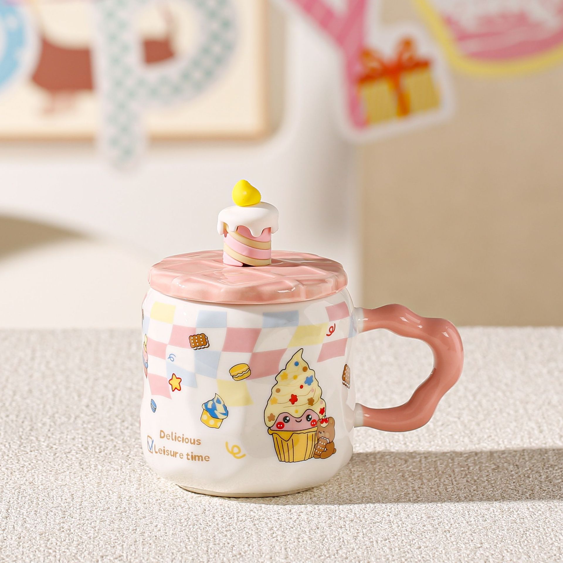 Taza de helado con diseño de perro salchicha, adorable taza de cerámica para beber, taza de café para oficina, con logo personalizado image 8