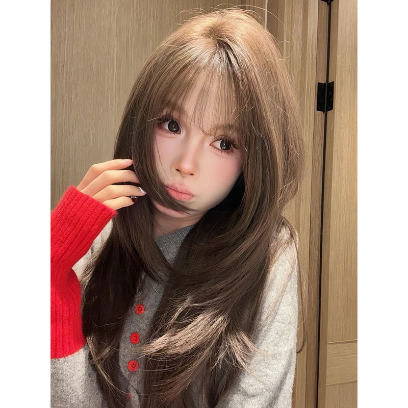 Houndstooth Wig for Women, Hand-Woven Large Lace High-Layered Princess Cut Wig, Natural Everyday Cool Brown Headband Wig