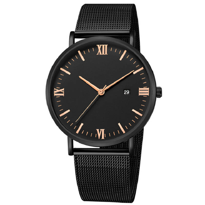 Factory wholesale simple mesh band Watch explosion men's watch neutral fashion quartz watch Joker watch men's watch_voghion.com