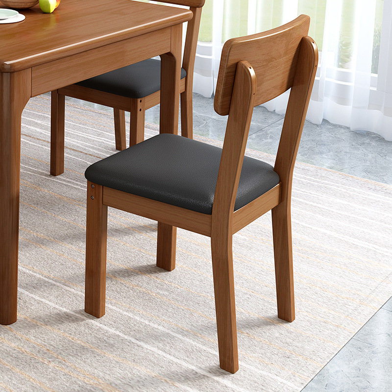 Sillas de madera maciza, sillas de comedor, sillas para el hogar al por mayor, sillas con respaldo, taburetes, escritorios, mesas y sillas de comedor, sencillas, totalmente de madera maciza