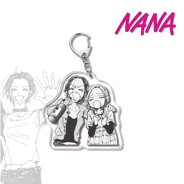 Keychain (NANA) double‑sided printed, translucent membrane, metal ring, assorted designs