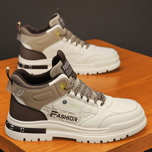 Men's Shoes 2025 Summer Sports Heightening Casual Boots Men's Versatile Thick-Soled Non-Slip Men's High-Top Work Boots