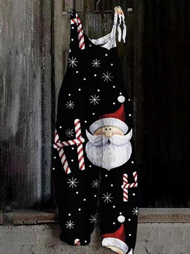 2024 New Arrival Women's Fashion Cross-Border Apparel: Amazon European and American Style Spring/Summer Sweet Christmas Print Retro Jumpsuit
