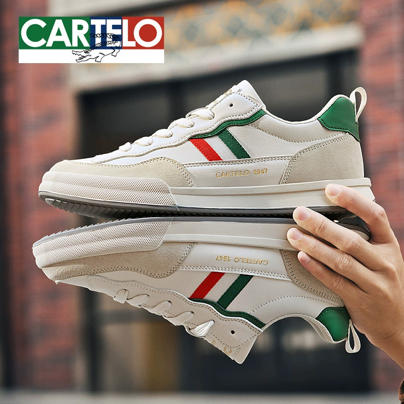 Спортивная повседневная обувь Cardile Crocodile для мужчин, универсальная модная обувь в стиле ретро, ​​новые весенне-осенние мужские кроссовки из натуральной кожи на мягкой подошве