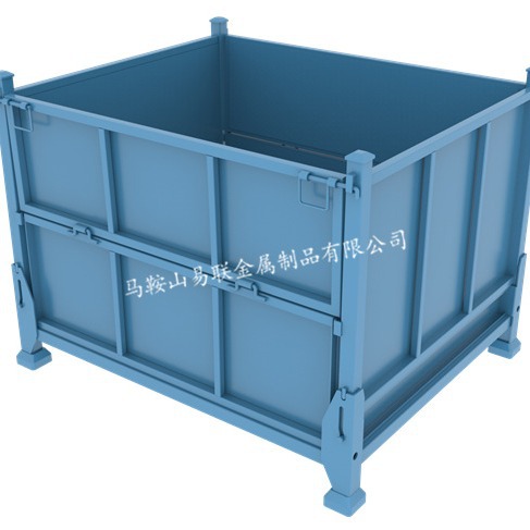 易联Q235铁箱 金属周转箱　钢质折叠料箱铁板料箱 钢制铁箱可折叠