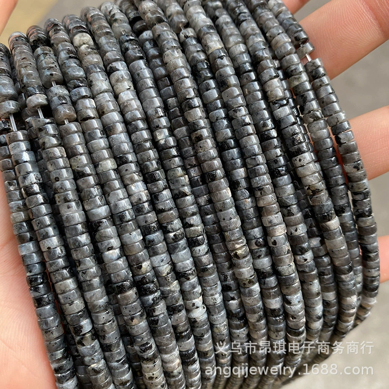 Бисерная вставка-нить шпулька, натуральные полудрагоценные камни, 2×4 мм — ~150 шт, разноцветные