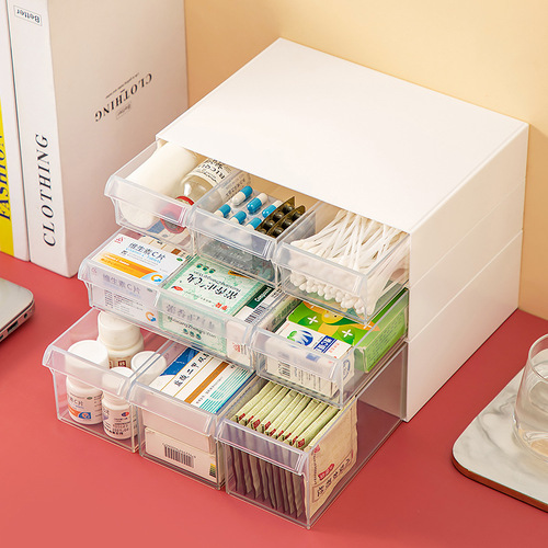 Desktop medicine storage box first aid medical home medicine box drawer type home medical first aid medicine box