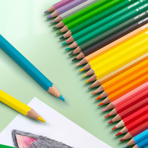 Morning light AWP34309 colored pencil painting graffiti colored lead wooden pole barrel filled color pen art supplies wholesale