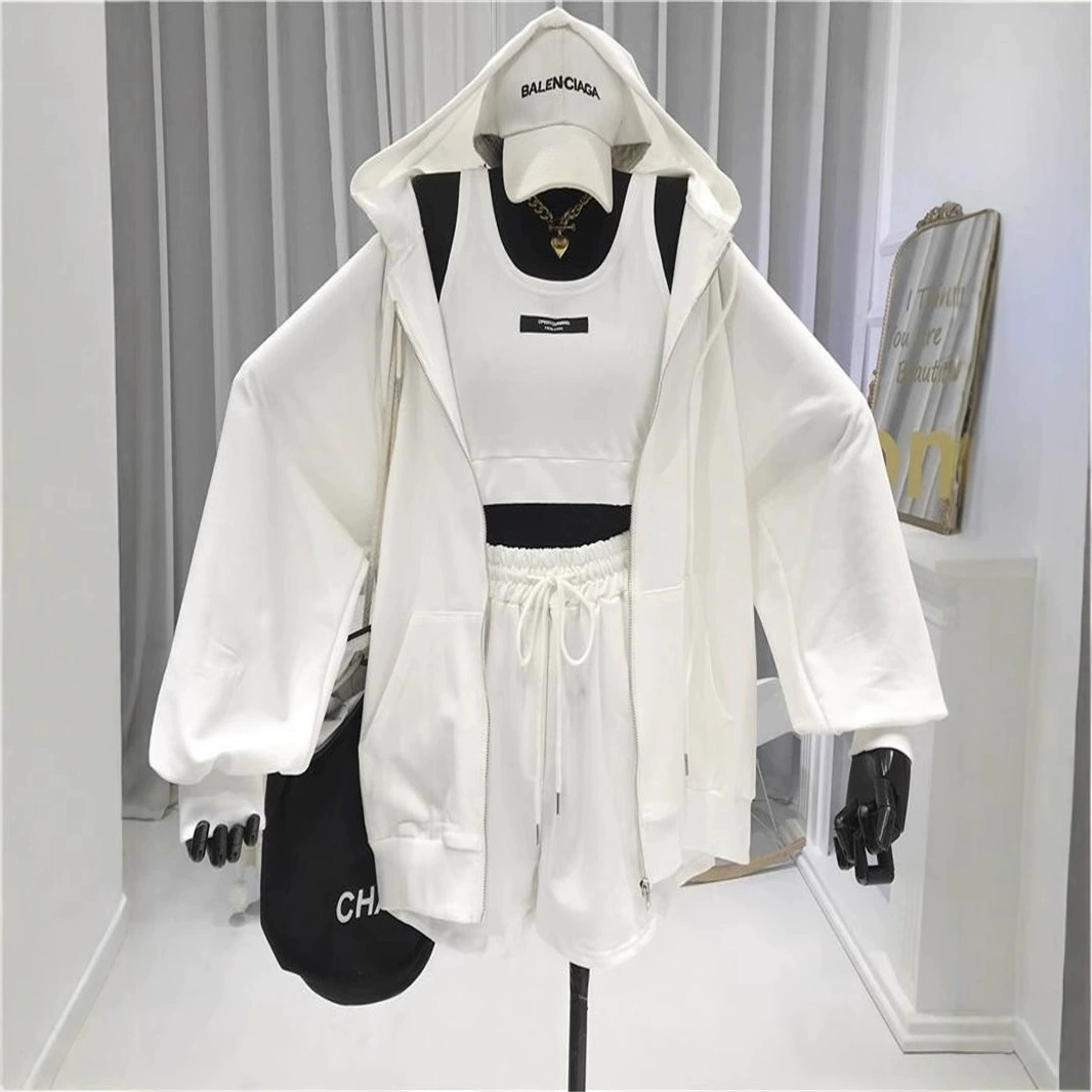 Amazon трансграничная весна и осень большой размер свободный темперамент повседневный иностранный минус возраст модный длинный рукав сплошной спортивный костюм