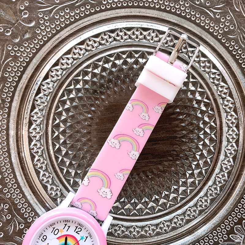 Quartz Movement Cartoon Style Rainbow Buckle Quartz Kids Watches