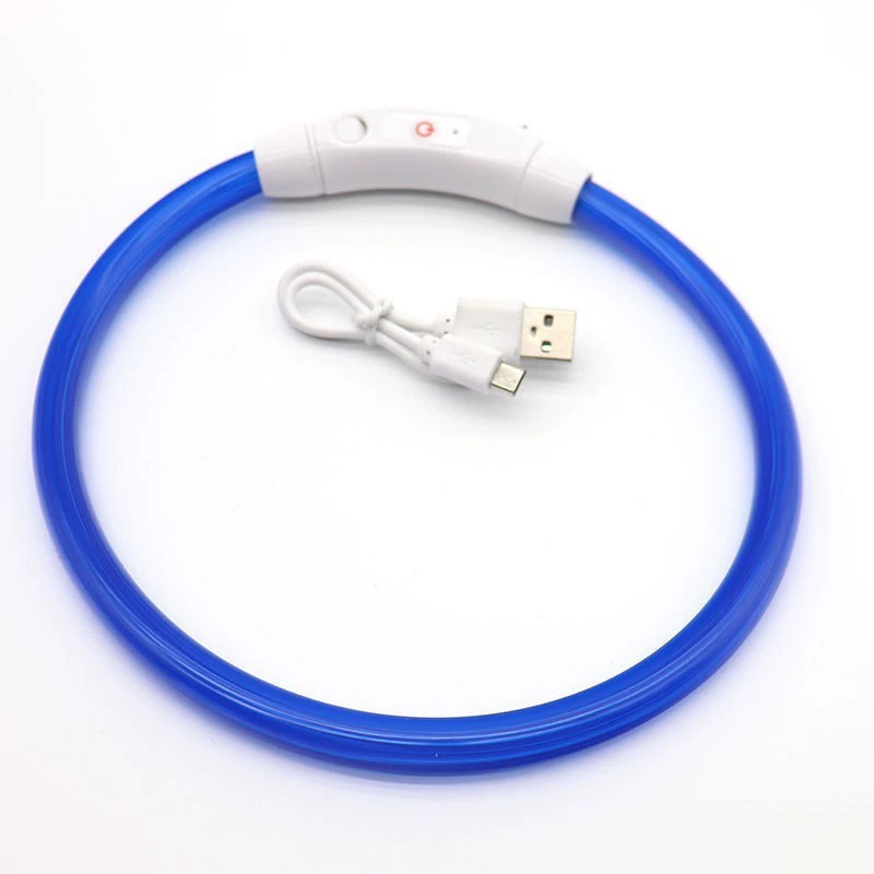 Домашние животные светящийся ошейник ошейник USB светящийся ошейник собаки выгул светящийся свет светящийся светодиодный заряд круговой трубки ошейник