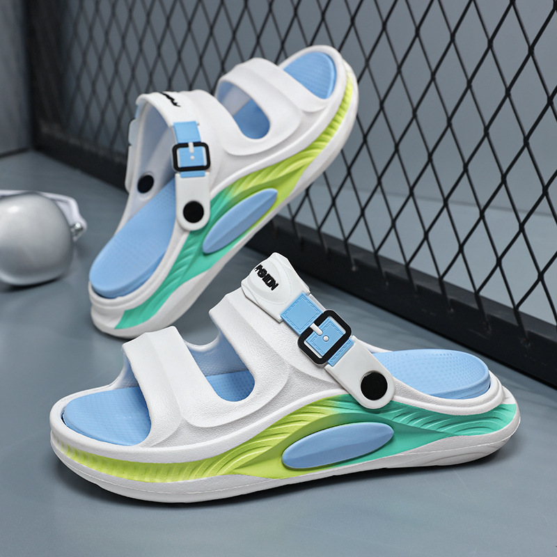 Pantuflas para hombre verano nuevo estilo deportivo antideslizante sandalias exteriores personalidad casual playa chanclas transfronterizas zapatillas EVA