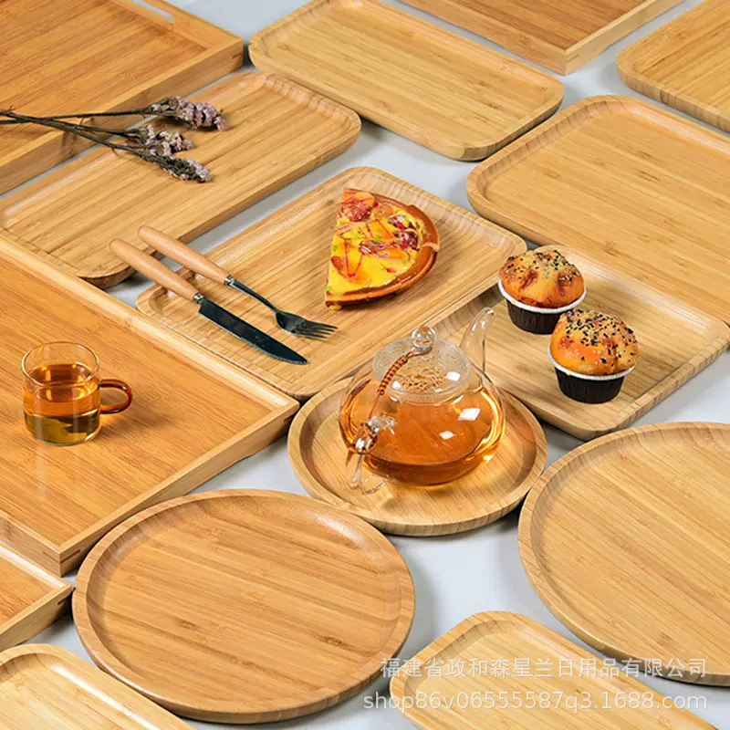 批发 竹托盘 日式竹茶盘水果盘长方形茶具简约家用果盘酒店餐具盘