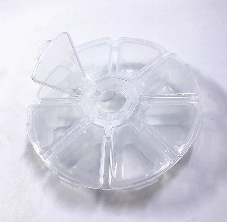 圆形8格元件盒 贴片电子元件盒 IC芯片螺丝盒电子元器件盒 原件盒