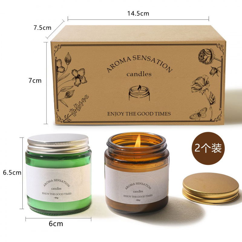 Cera de soja de comercio electrónico transfronterizo vela creativa perfumada tapones de vidrio al por mayor 23 tipos de sabor creativo perfumado caja de regalo