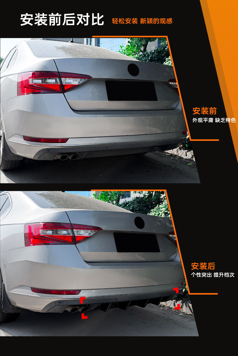 Suitable for Skoda Superb B8 2015-2019 Rear Lip Spoiler Small Body Kit Modification