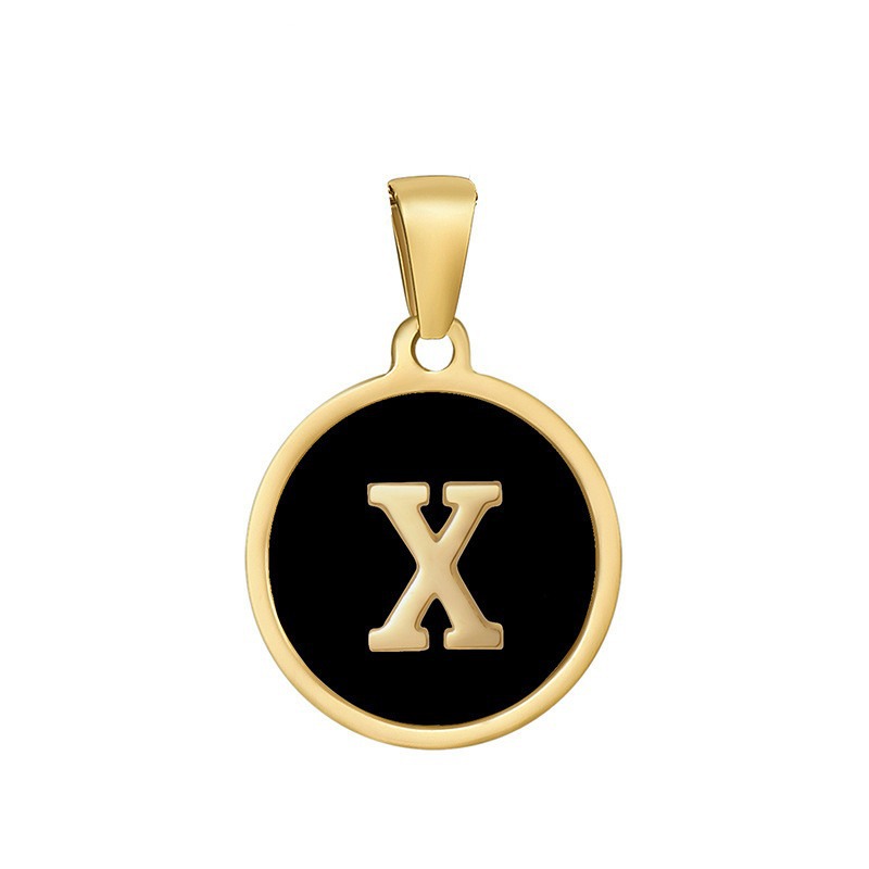 4g Weight Pendant Jewelry Making Type 16mm Jewelry Making Size DIY Jewelry Accessories Classification 1 Piece Quantity 304 Stainless Steel Material Letter, Word Pattern Classic Style Style Enamel, Plating Craft Black Color 1 Piece 16mm 304 Stainless Steel Letter Word Pendant DIY Jewelry Accessories 24