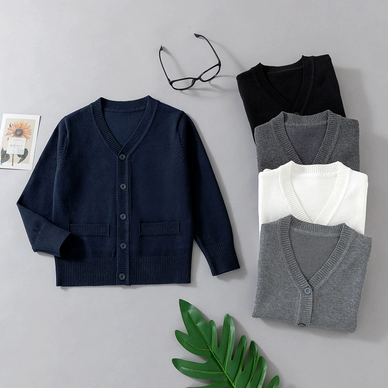 Uniform, long-sleeve, children's jacket, sweater, cardigan, knitted flower boy costume, family style, for teenagers, wholesale