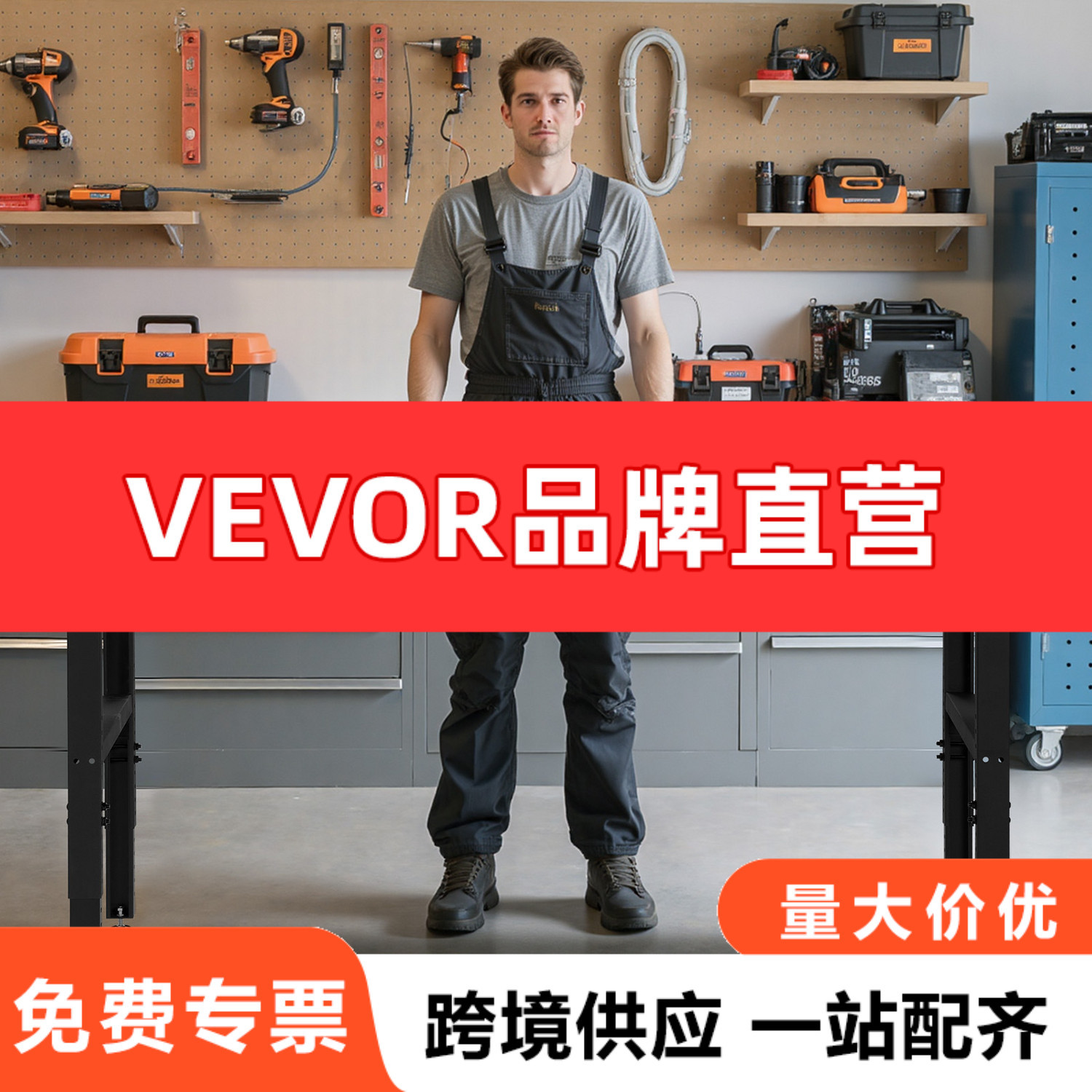 VEVOR 可调节工作台，容量 2000 磅，61 x 20 英寸重型工作台
