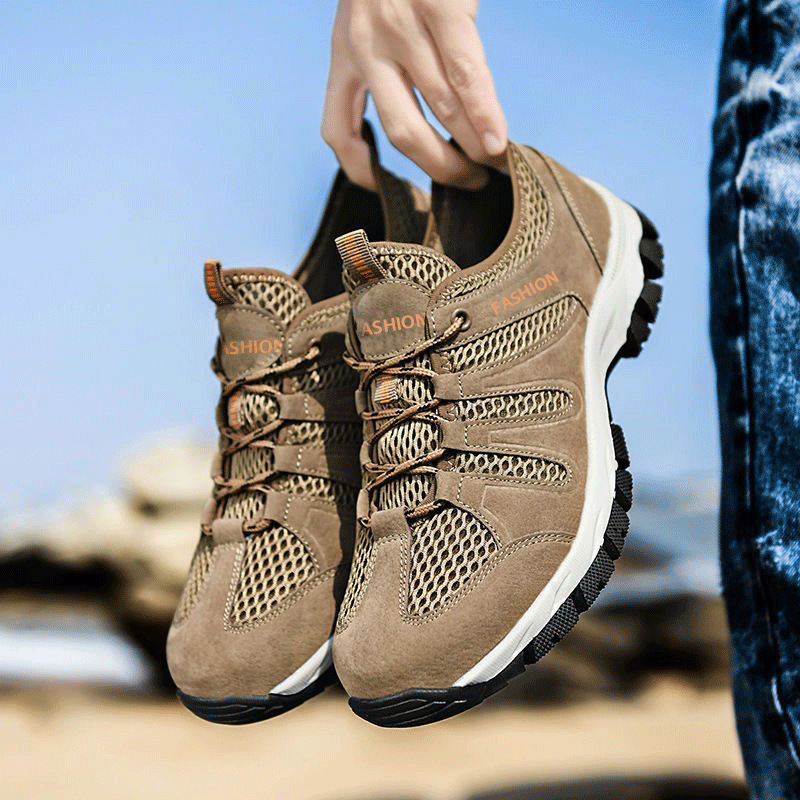 Men's Shoes, Summer Casual Breathable Men's Outdoor Sports Hiking Shoes, Large Size Hiking Shoes, Non-Slip Construction Site Safety Shoes for Men