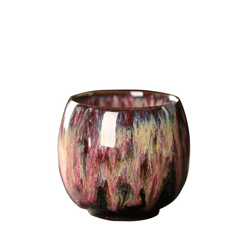 Kiln-turned teacup ceramic Kung Fu tea set single cup Tianmu glaze built master cup tea cup tea cup egg-shaped small tea bowl
