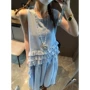 无袖圆领浪漫荷叶边背心