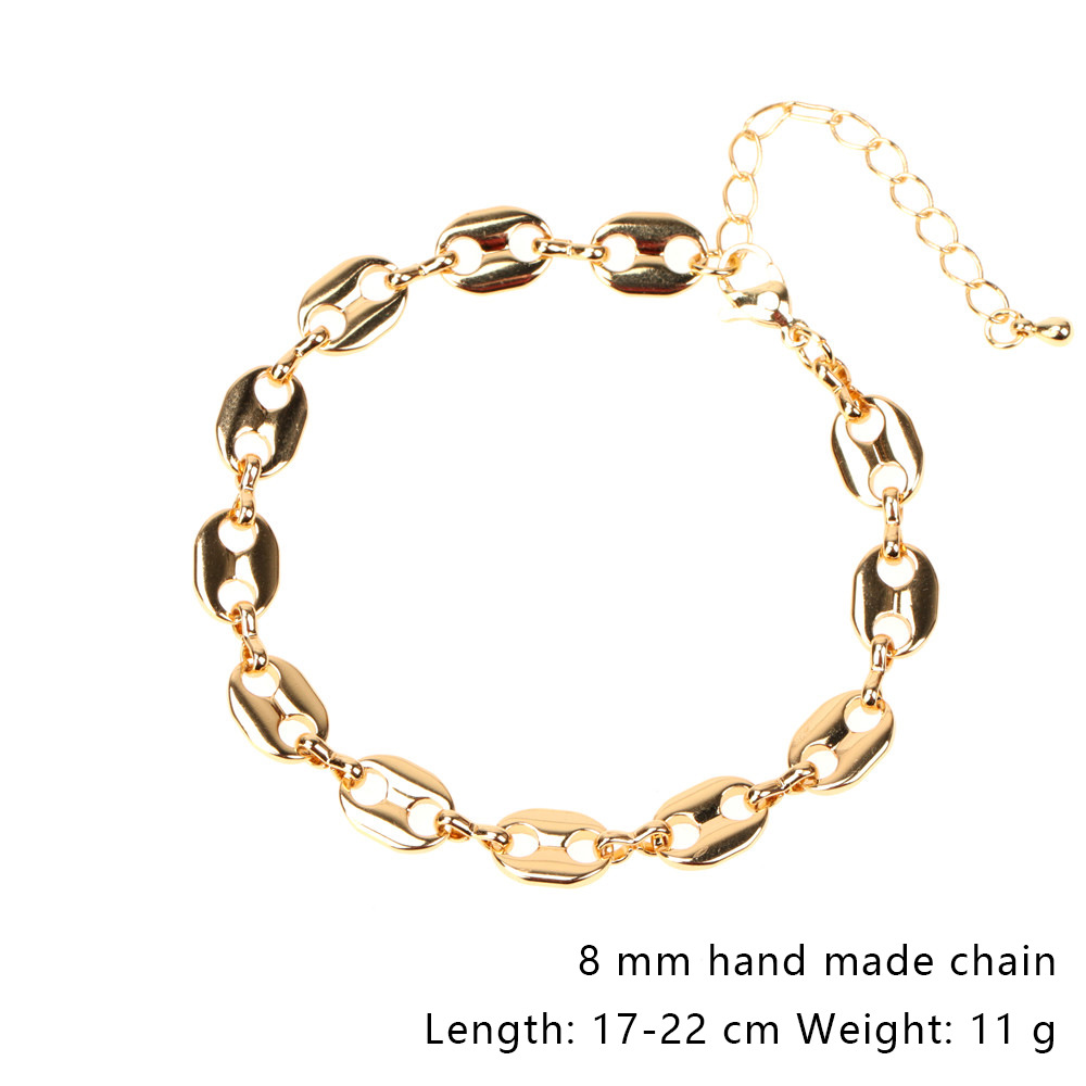 creative simple style chain pig nose bracelet set wholesalepicture4