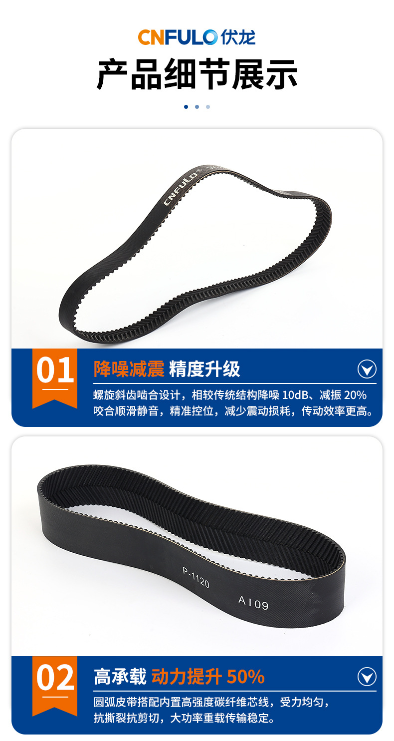 Industrial belt, herringbone toothed synchronous belt, heavy-duty packaging conveyor, long-distance transportation equipment, rubber conveyor belt