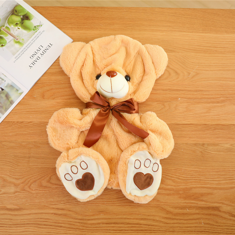Linda postura sentada muñeca de oso de peluche cáscara de cuero semiacabado juguete de peluche abrazo muñeca de oso muñeca de cuero semiacabado