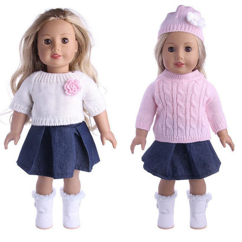 Nuevo Conjunto de Falda Vaquera de Verano e Invierno para Muñeca Americana de 43 cm, Accesorios para Muñecas de 18 Pulgadas, Estilo Europeo y Americano