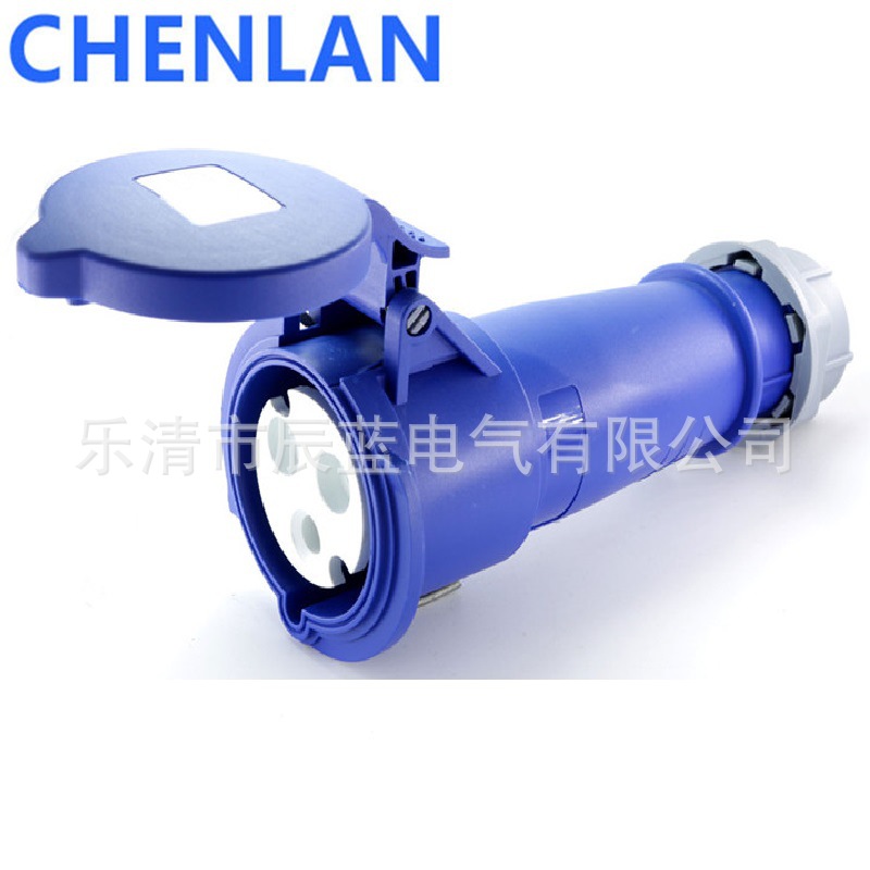 32A-6h3孔连接器PDU机柜插座2P+E 220-250V防水IP44欧式航空插座