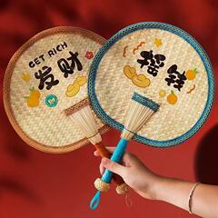 扇子夏天耐用大蒲扇麦秆摇钱扇手工编织宝宝家用老式款手摇芭蕉扇