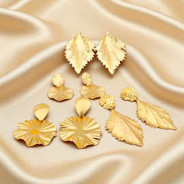 欧美首饰配件新款耳饰五金饰品创意树叶时尚百搭现货厂家批发