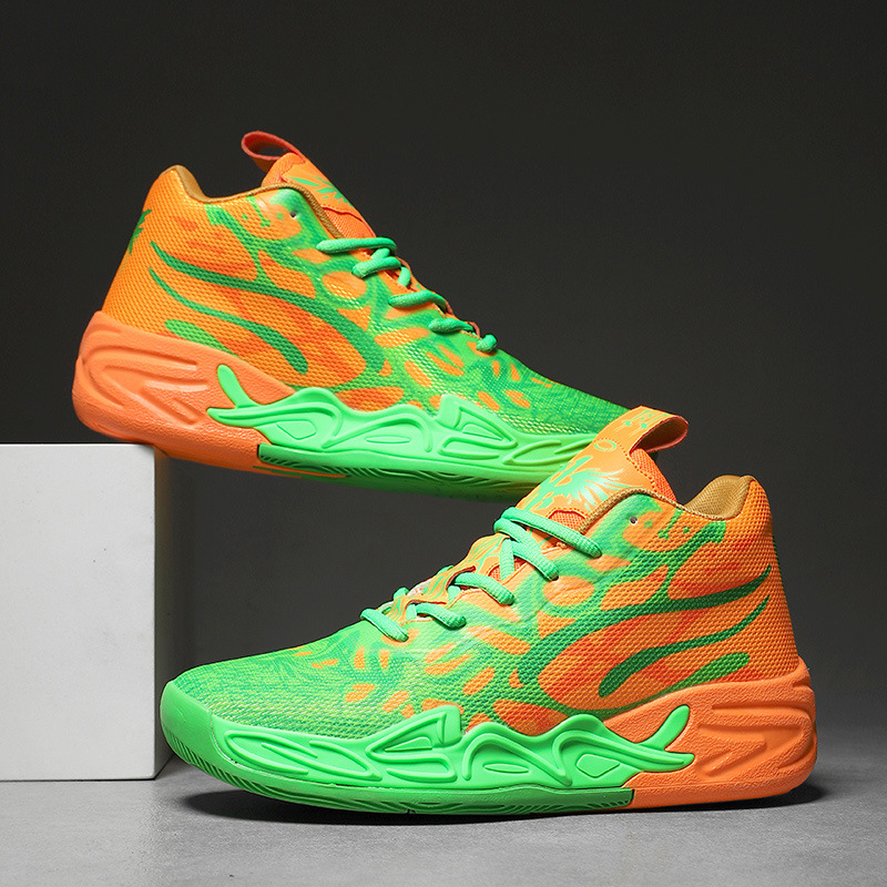 Tres bolas de cuatro generaciones de zapatos de baloncesto para hombres zapatos de fútbol de combate respirables estudiantes de secundaria fricción juvenil sonido Duck Duck zapatos de fútbol