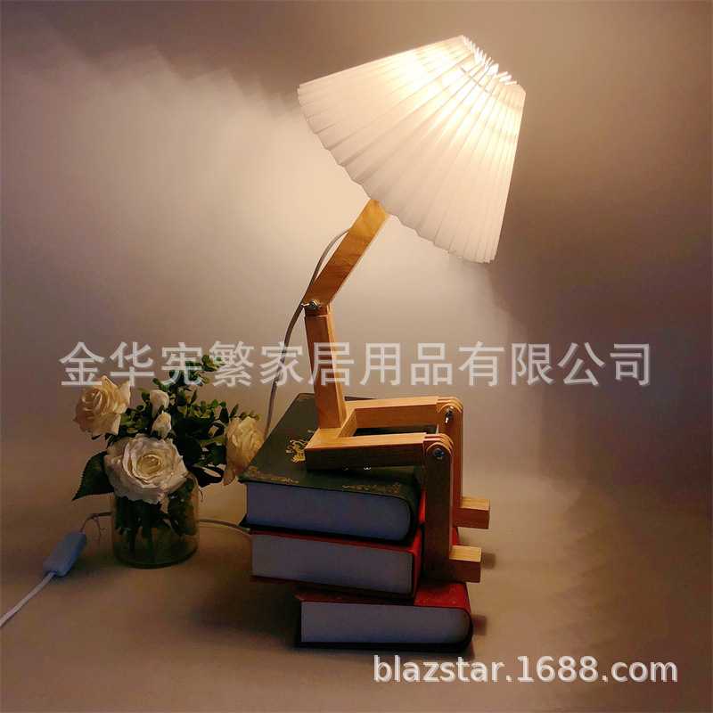 Lámpara de mesa robot plisado blanco