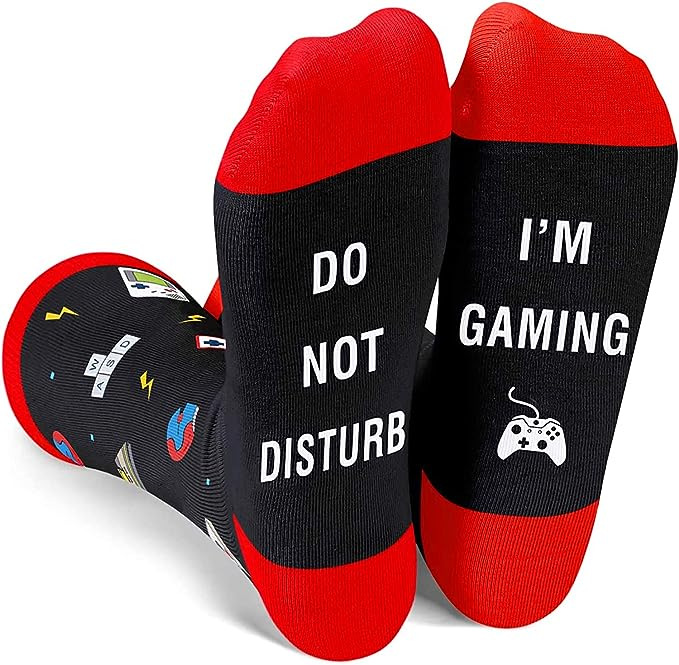 90g Weight Unisex Casual Letter Gamepad Cotton Crew Socks A Pair