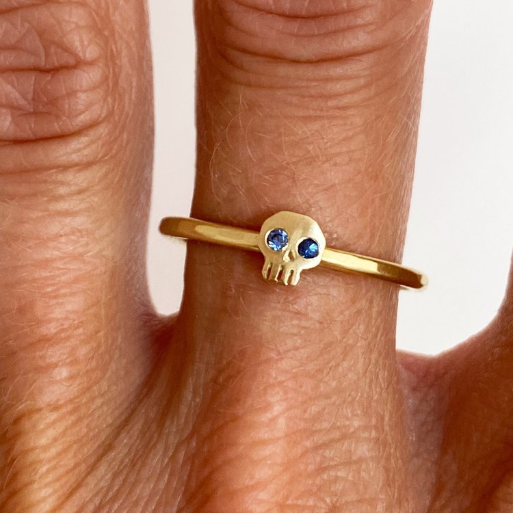 Retro Skull Copper Plating Inlay Zircon Rings 1 Piece