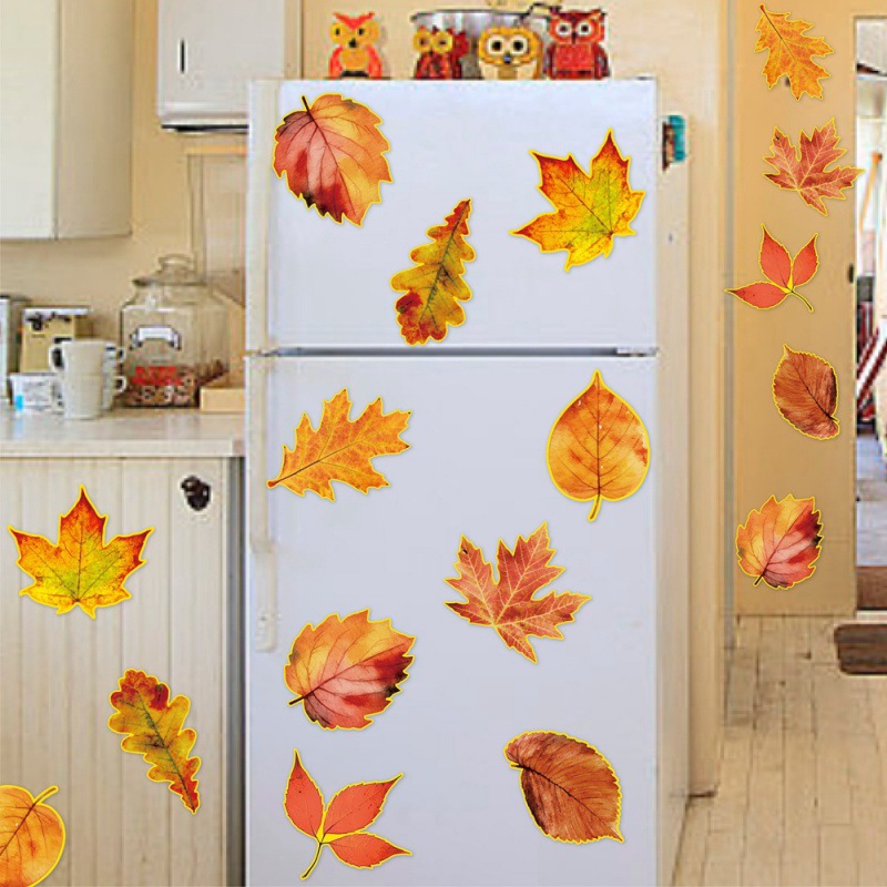 Otoño Día de Acción de Gracias decoración arce parches de otoño cosecha fiesta atmósfera decoración pegatinas parches