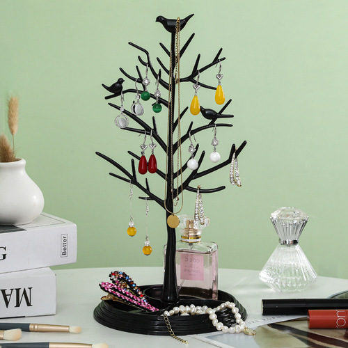 2# Bird Tree Earrings Stand Display Stand Dressing Table Tree-shaped Household Earrings Hand Jewelry Headband Necklace Jewelry Hanger