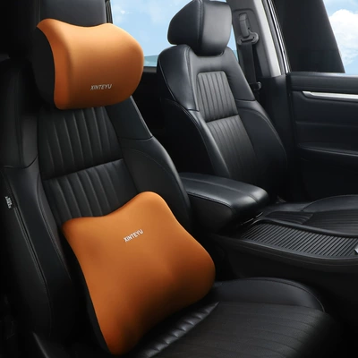 Backrest Car Cushion Driving Lumbar | Headrest - brown-headrest-waist-pillow