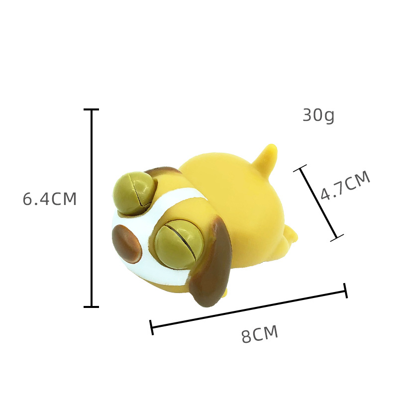 곁눈질 개 6-노란 백색 얼굴 귀 개