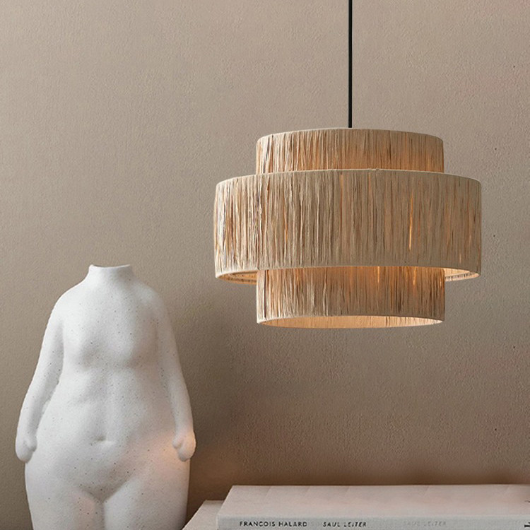 Japanese Wabi-Sabi Style Rattan Lamp, Hand-Woven Creative Pendant Light, Homestay Style Living Room Pendant Light, Simple Retro Bedroom Light