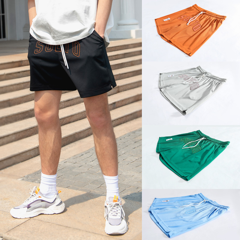 American Casual Sports Men's Shorts Cloth Sticker Printed Trendy All-match Loose Three-point Pants Summer Breathable Ball Pants