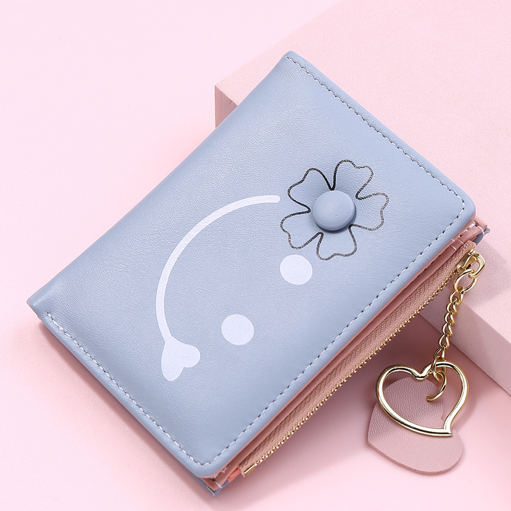 Women's Solid Color Flower Pu Leather Zipper Buckle Coin Purses display picture 3