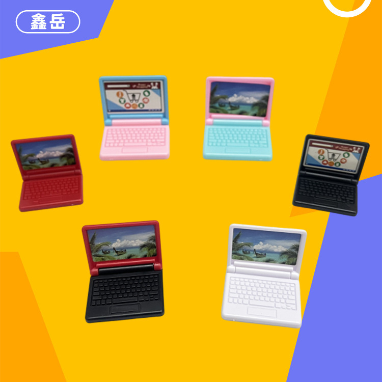 Children's Home Scene Decoration Props Miniature Cartoon Simulation Mini Laptop Model Play House Toys